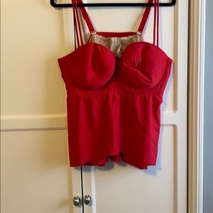 Lane Bryant red swim top, size 42D